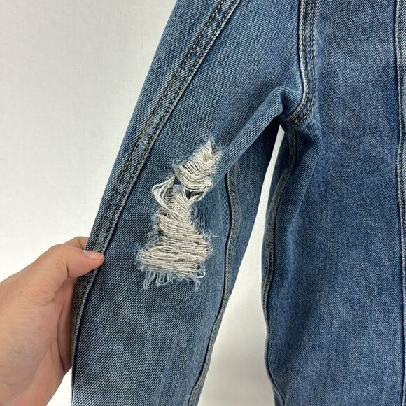 Divided by H&M Denim Distressed Jacket- Size M - Picture 5 of 8